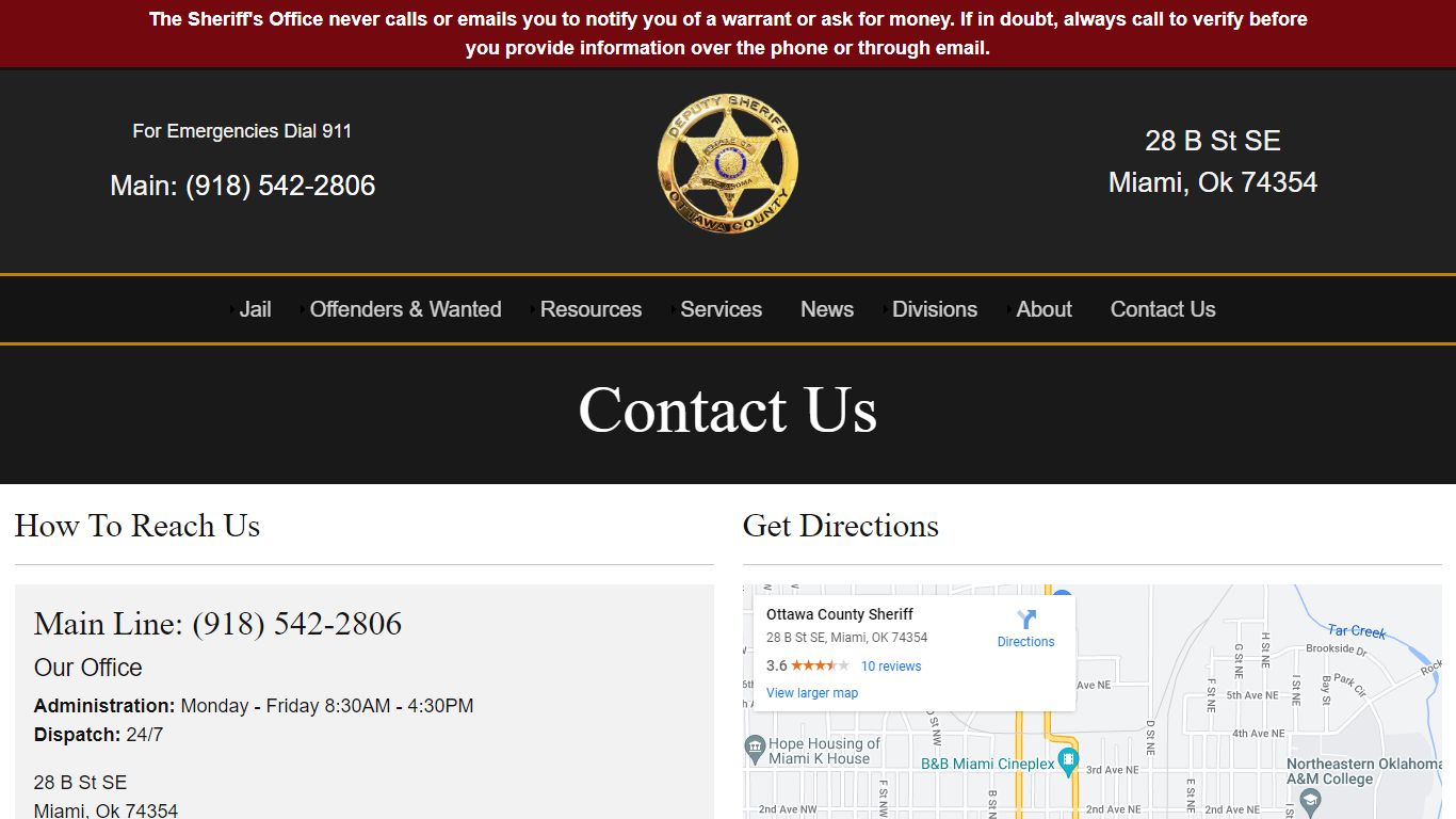 Contact Us - Ottawa County Sheriff's Office